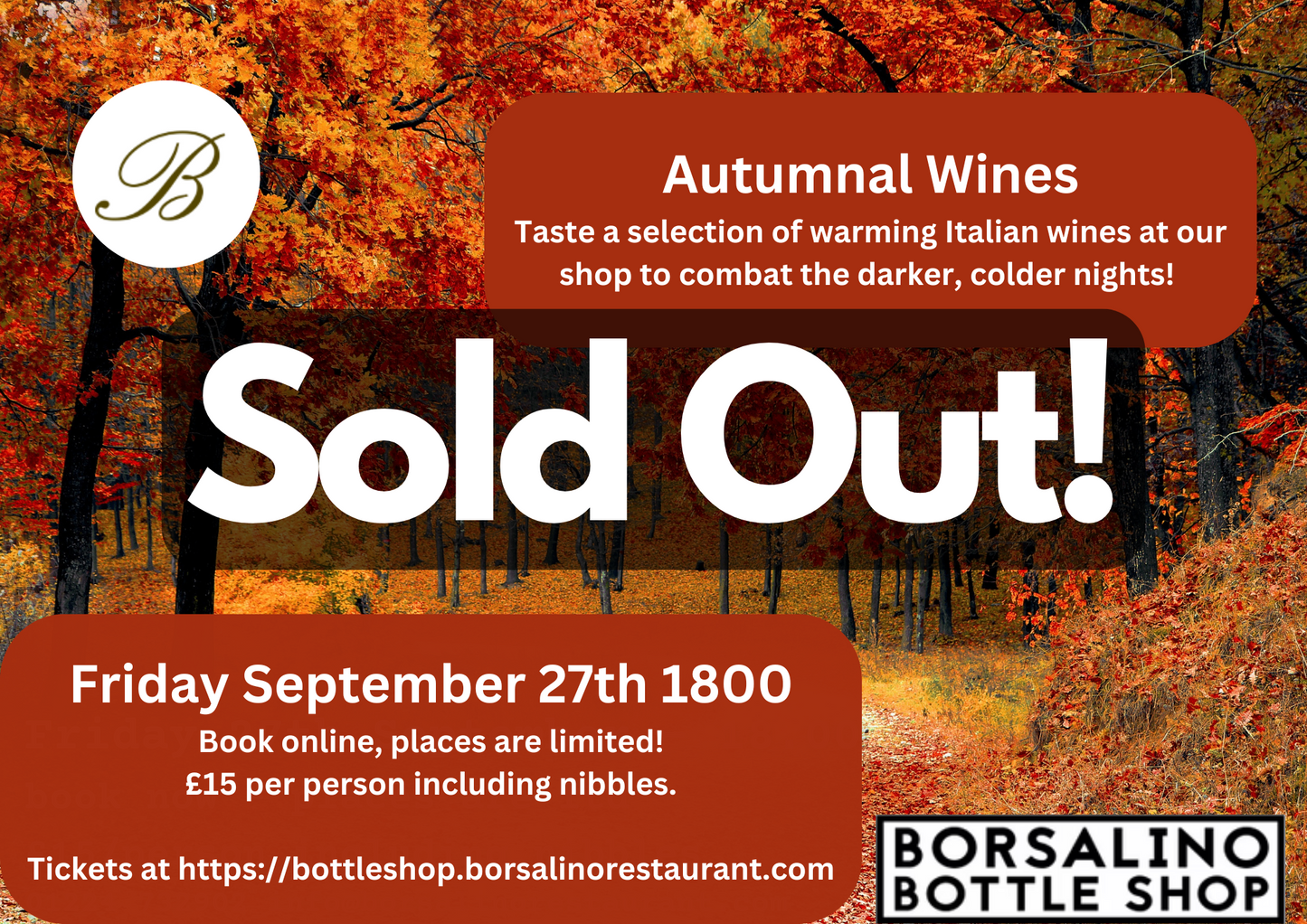 Autumnal Wines Wine Tasting Tickets